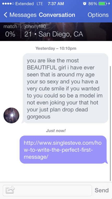 dating site first message sample